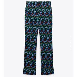 FLARED TROUSERS WITH GEOMETRIC PRINT